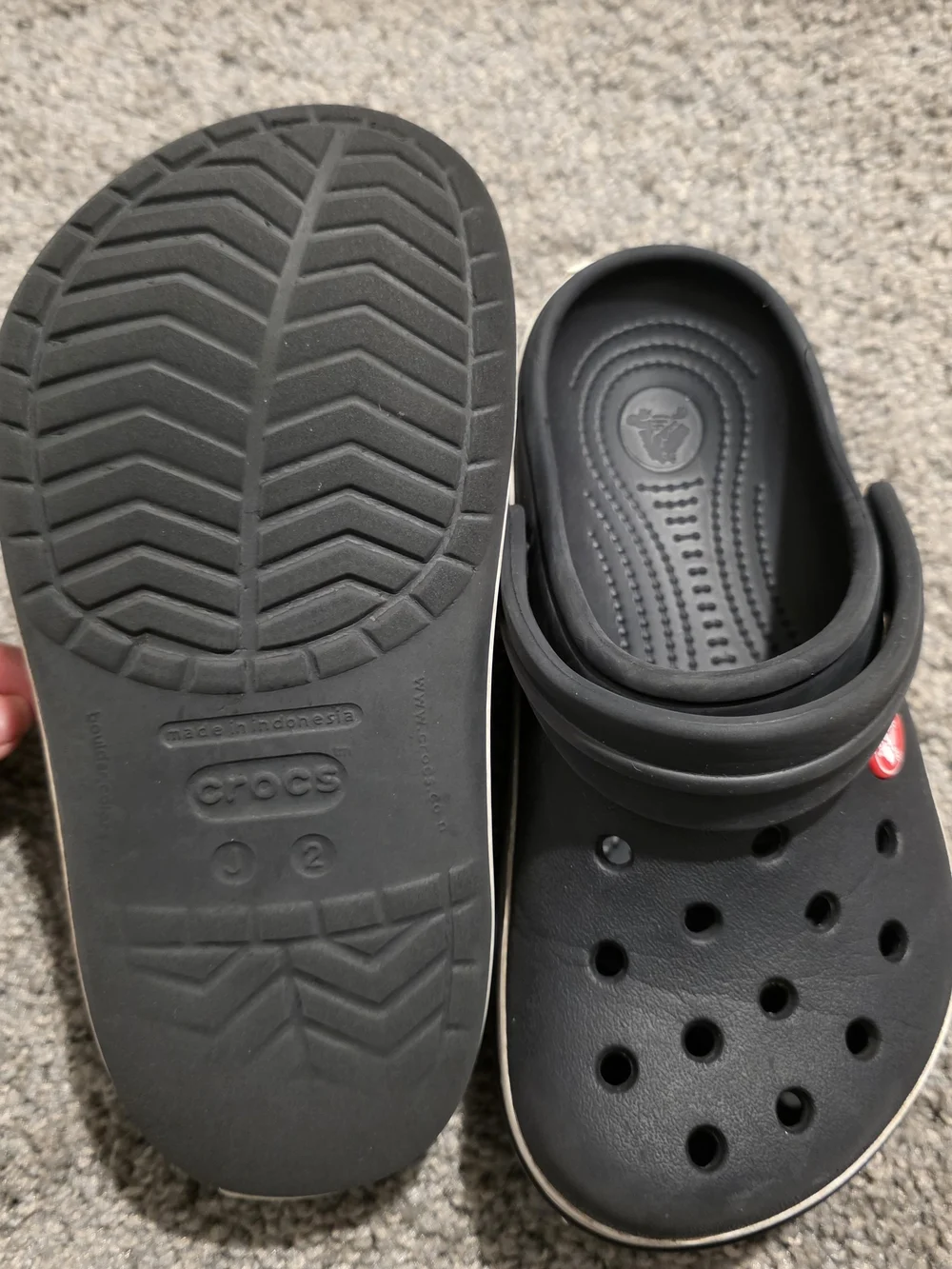 CROCS Kids Black Classic Clog with White Trim